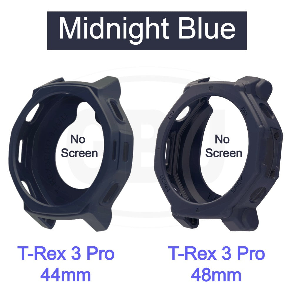 Amazfit T-Rex 3 Pro 44mm / T-Rex 3 Pro 48mm Sarung Full Built-in Tempered Glass / Sarung Half Silikon - No Screen