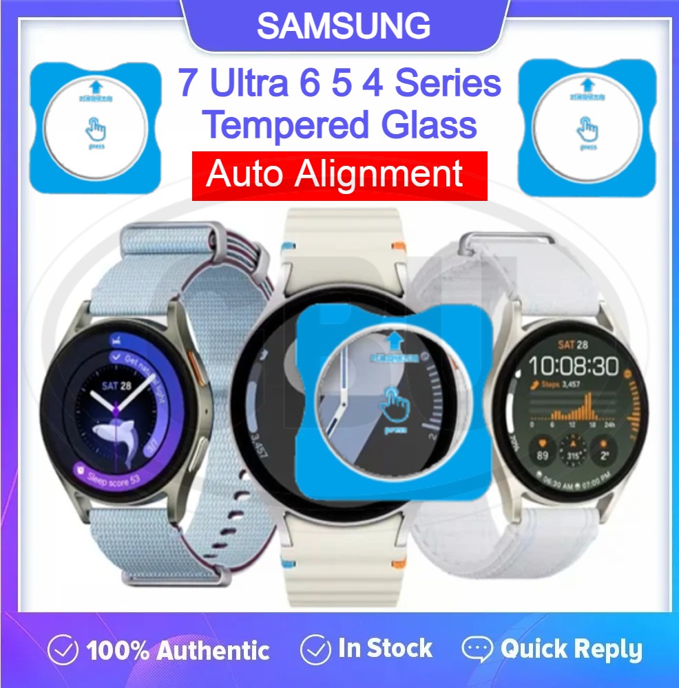 Samsung Galaxy Watch 7 / Watch 6 / Watch 5 Pro / Watch 4 / Watch 3 Clear HD Tempered Glass With Auto Alignment Tool