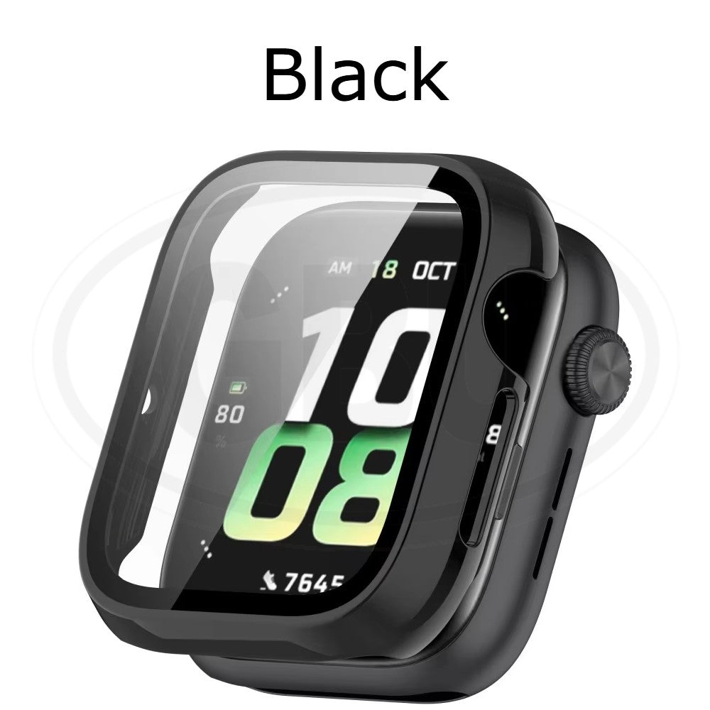Honor Watch 5 Silicone and Full Cover Case with Tempered Glass Protector Screen - 2-in-1 TPU Cover