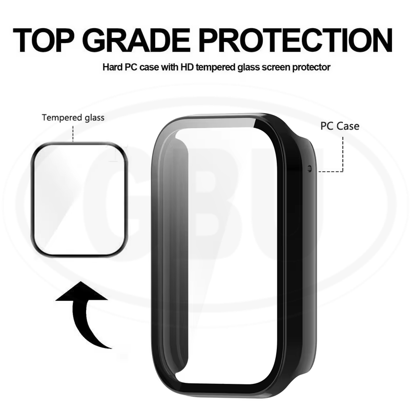 Xiaomi Smart Band 9 Pro / Mi Band 9 Pro / Band 9 Pro Full Cover Case with Tempered Glass Protector Screen - 2-in-1 Cover