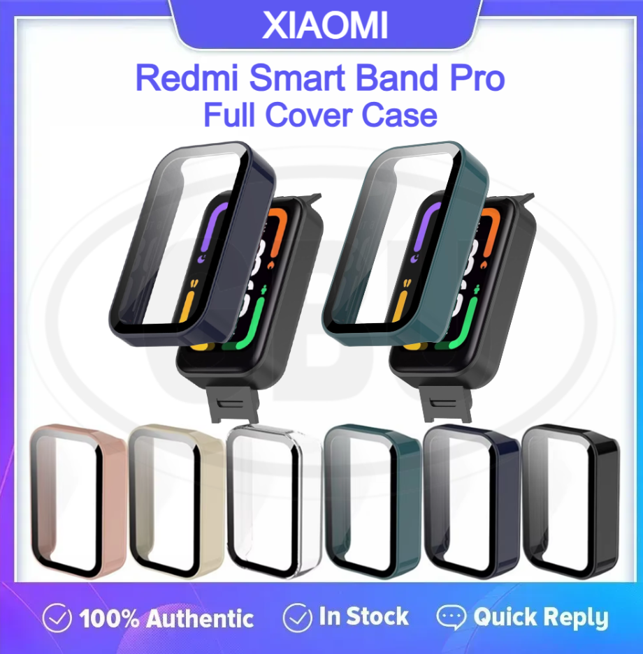 Redmi Smart Band Pro / Redmi Band Pro Full Cover Case with Tempered Glass Protector Screen - 2-in-1 Cover