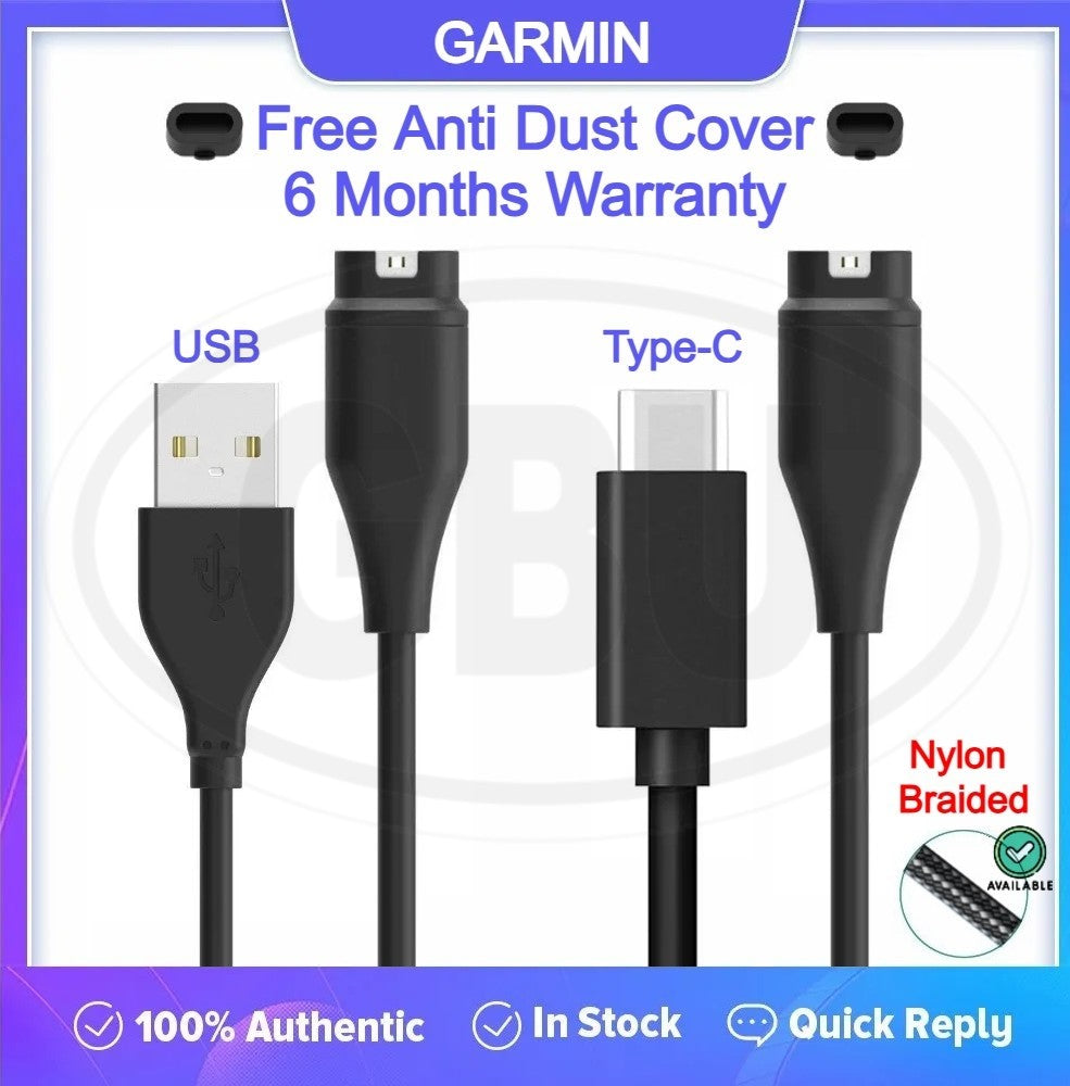 Garmin Tactix 8 47mm / Tactix 8 51mm / Tactix 8 51mm Solar USB Type-C Charging Cable (High Quality)