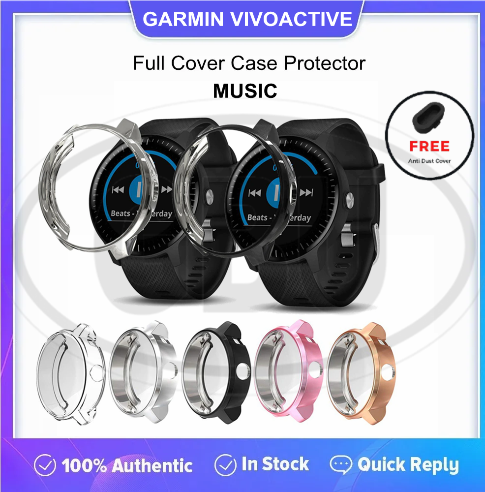 Compatible with Garmin Vivoactive 3 Music Sarung Full TPU Built-in Screen Protector Cover  PERCUMA Anti-Dust Cover (NOT ORIGINAL)