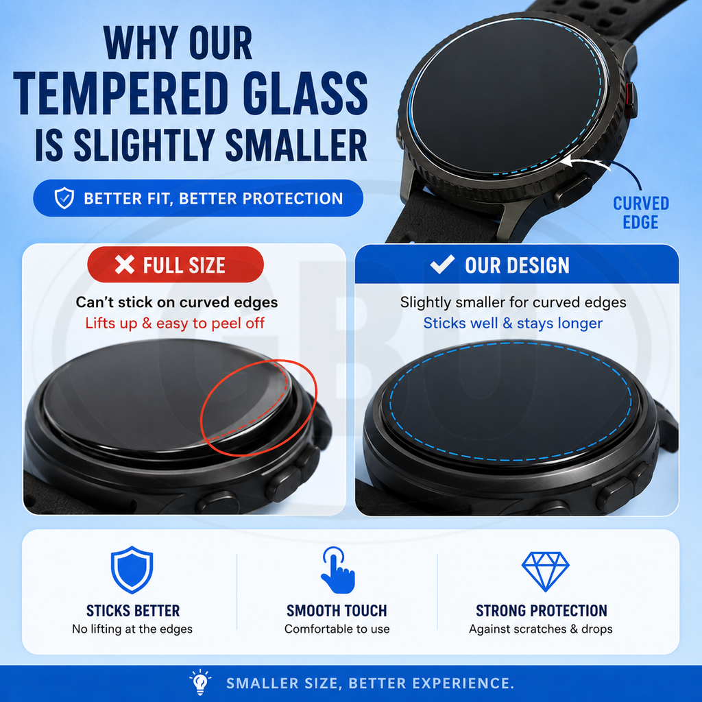< 2pcs > Garmin Instinct 3 45mm / Instinct 3 50mm Screen Protector HD Tempered Glass