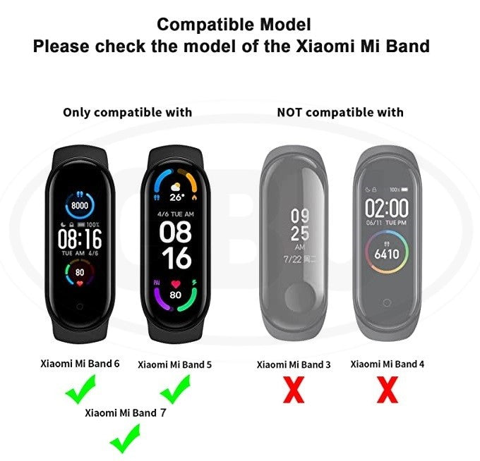 Xiaomi MI Band 7 / Band 6/ Band 5 Silicone Replacement Strap Band - Black Color Buckle