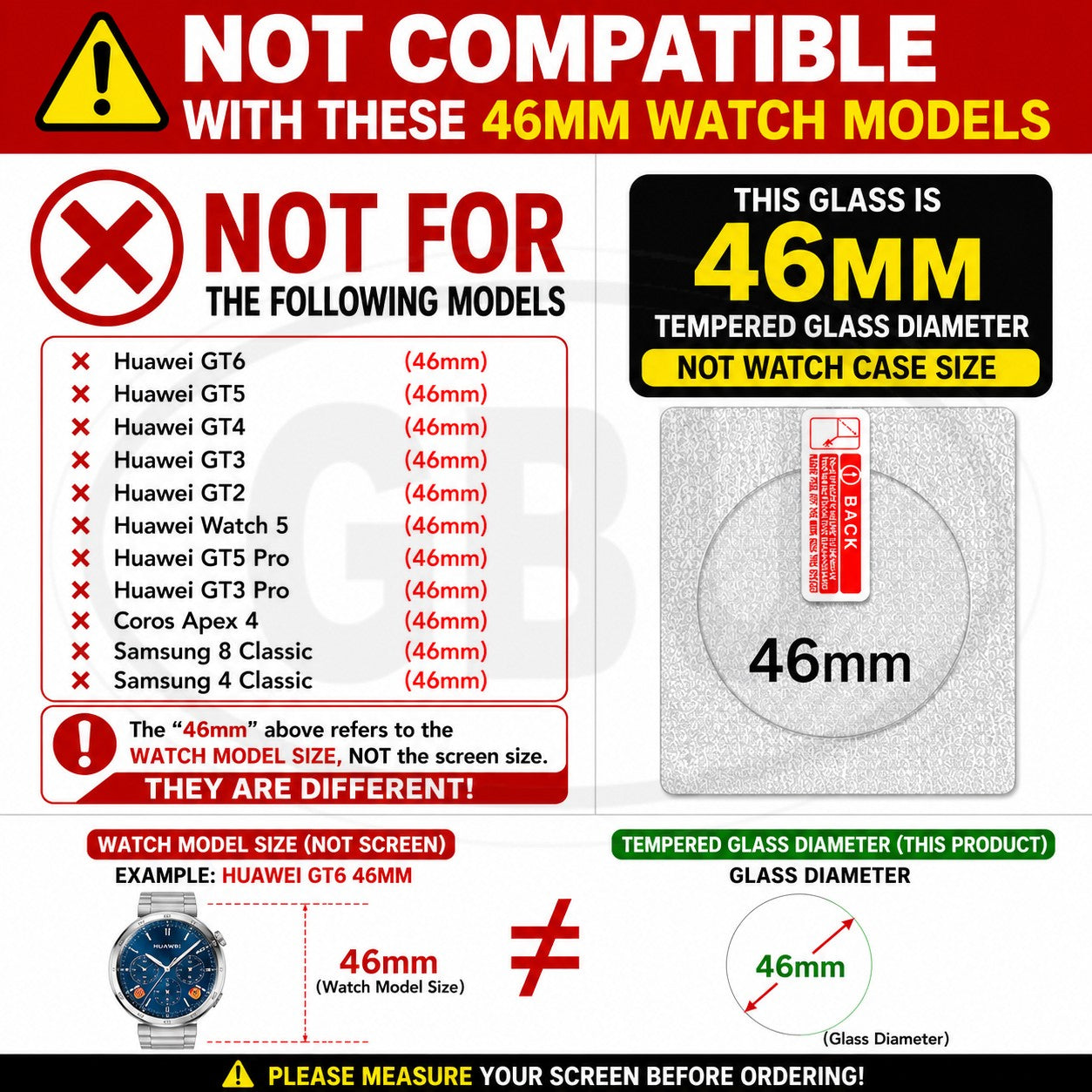 Premium Watch Screen Protector Tempered Glass - Diameter 30 | 31 | 32 | 33 | 34 | 35 | 36 | 37 | 38 | 39 | 40 | 41 | 42mm