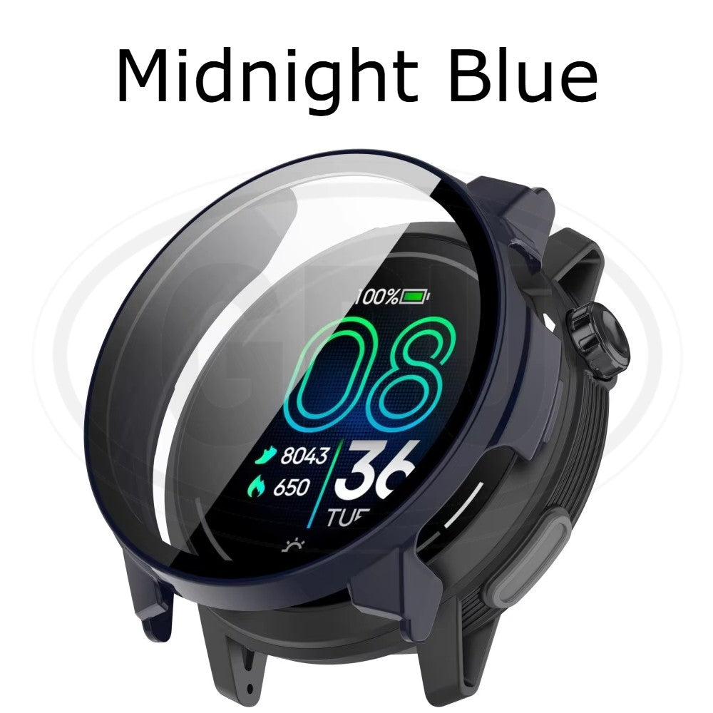 Coros Pace Pro Silicone and Full Cover Case with Tempered Glass Protector Screen - 2-in-1 TPU Cover