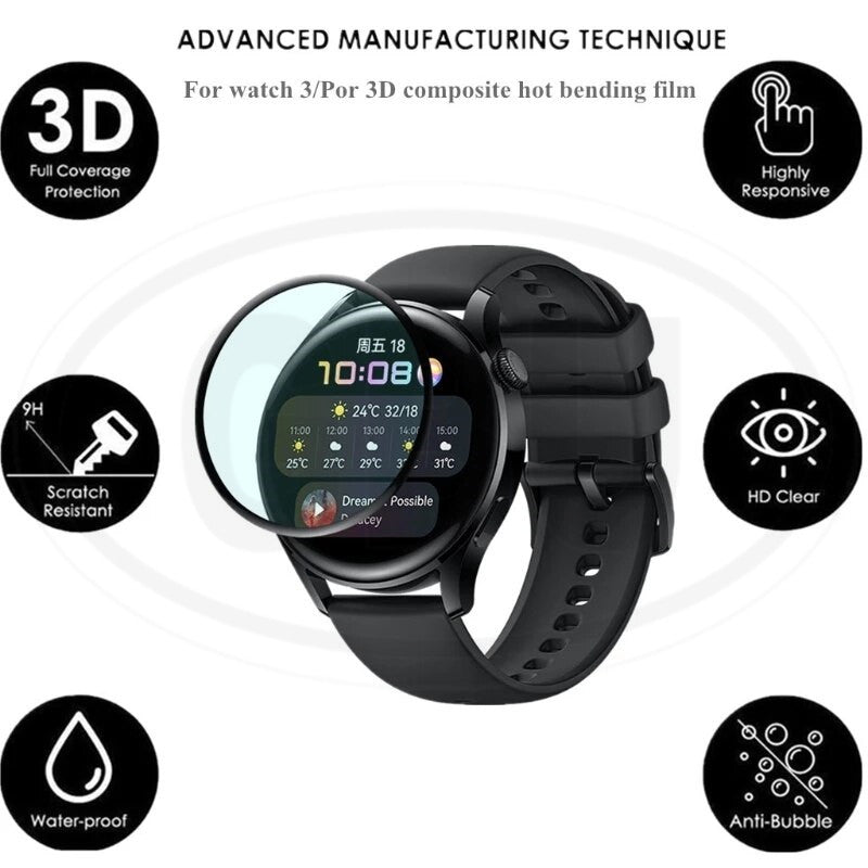 [2pcs] Huawei Watch 3 / Watch 3 Pro 3D Full Cover Screen Protector - Full Screen