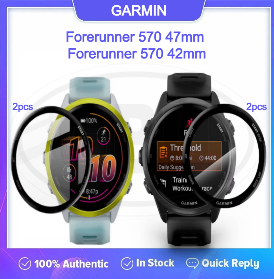Garmin Forerunner 570 42mm/ Forerunner 570 47mm Sarung Full Built-in Tempered Glass / Sarung Half Silikon - No Screen
