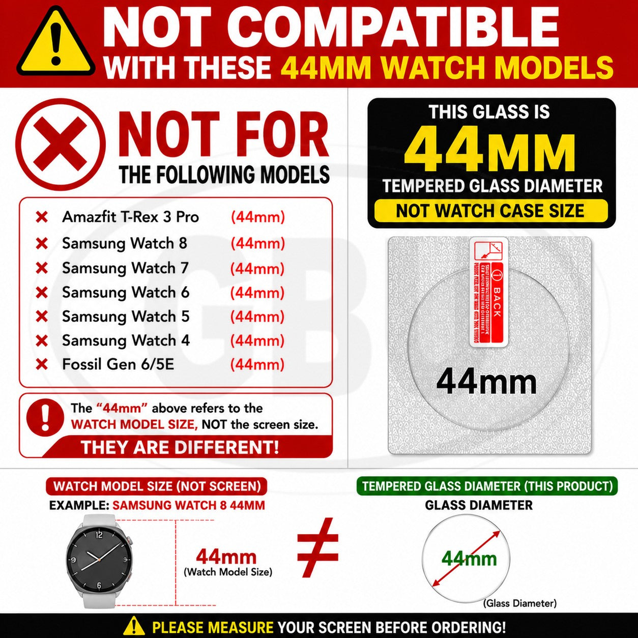 Premium Watch Screen Protector Tempered Glass - Diameter 30 | 31 | 32 | 33 | 34 | 35 | 36 | 37 | 38 | 39 | 40 | 41 | 42mm