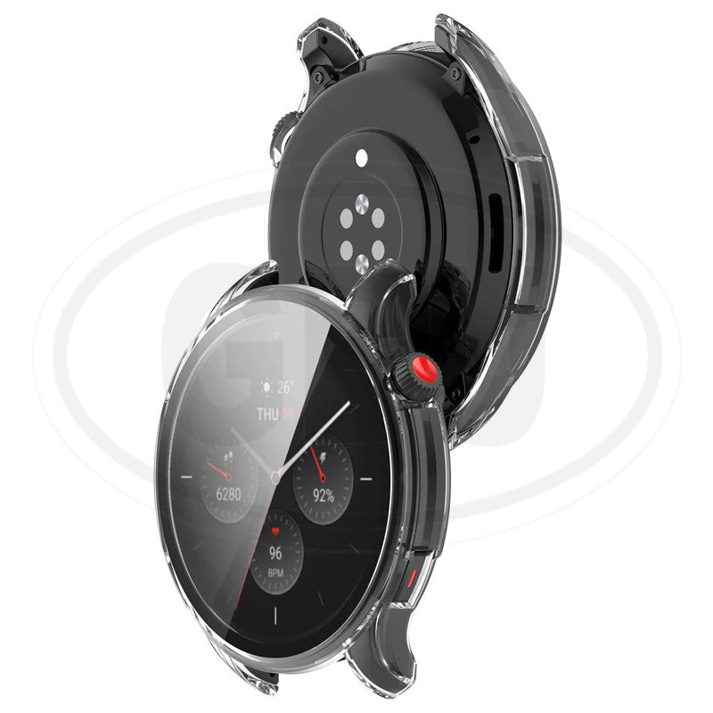 Amazfit GTR 4 / GTR4 2-in-1 Full Cover Case with Tempered Glass Protector Screen