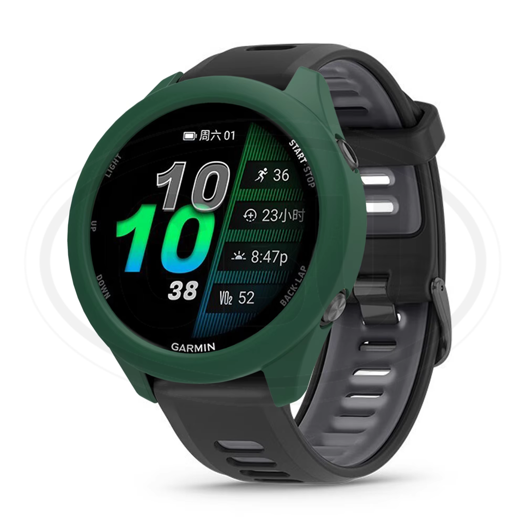 Garmin Forerunner 970 / Forerunner 970 Sarung Full Built-in Tempered Glass / Sarung Half Silikon - No Screen