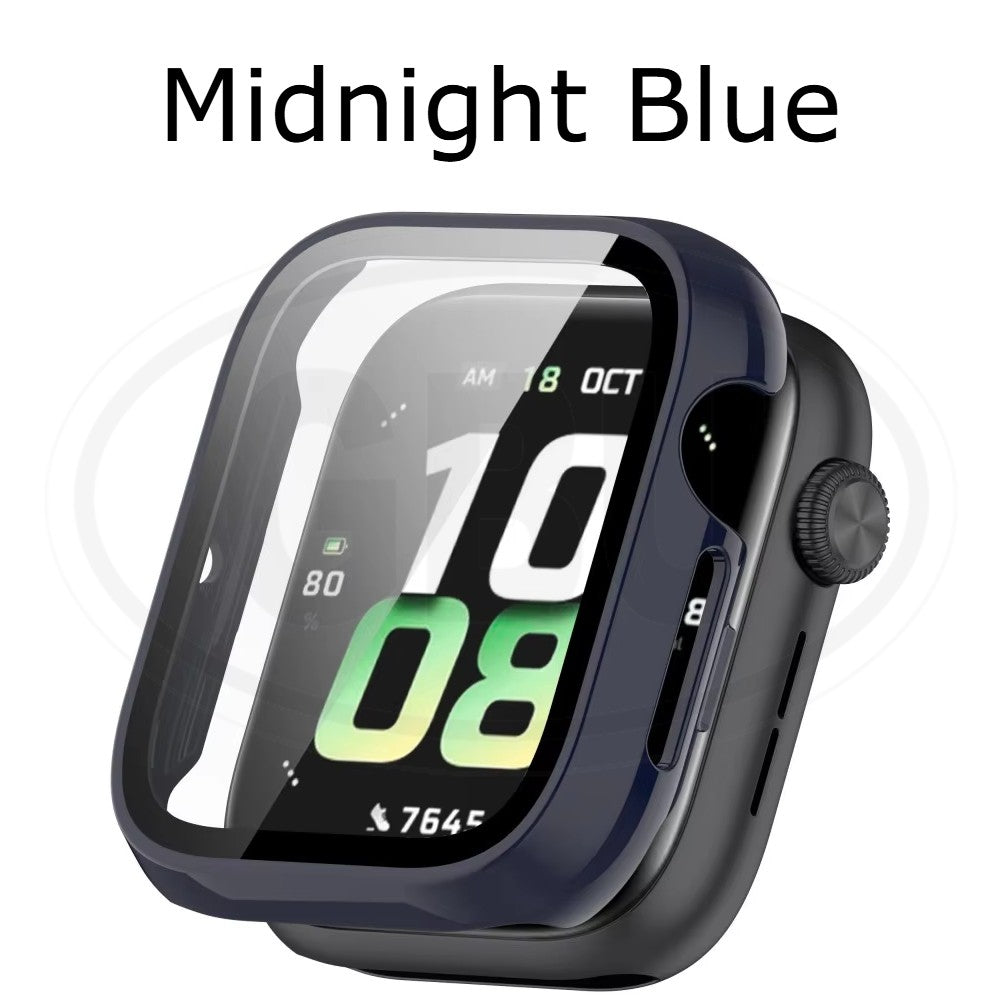 Honor Watch 5 Silicone and Full Cover Case with Tempered Glass Protector Screen - 2-in-1 TPU Cover