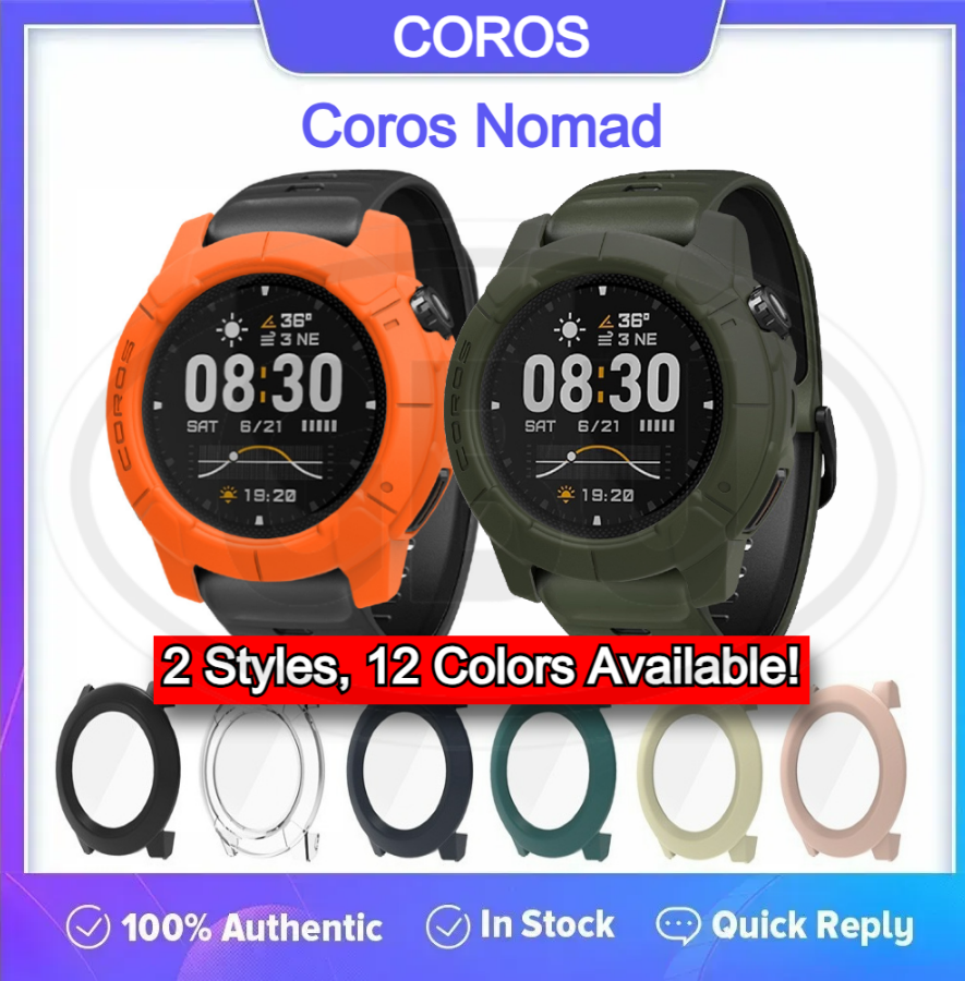 Coros Nomad Sarung Full Built-in Tempered Glass / Sarung Half Silikon - No Screen  PERCUMA Anti-Dust Cover