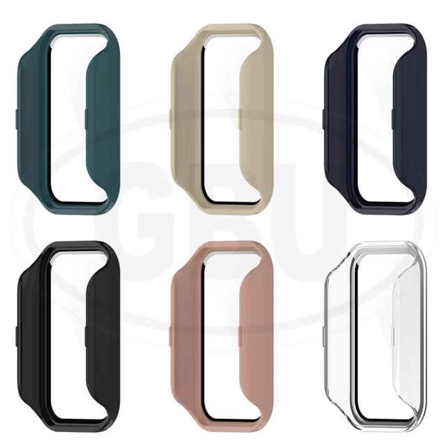 Xiaomi Smart Band 8 Active / Mi Band 8 Active Full Cover Case with Tempered Glass Protector Screen - 2-in-1 Cover