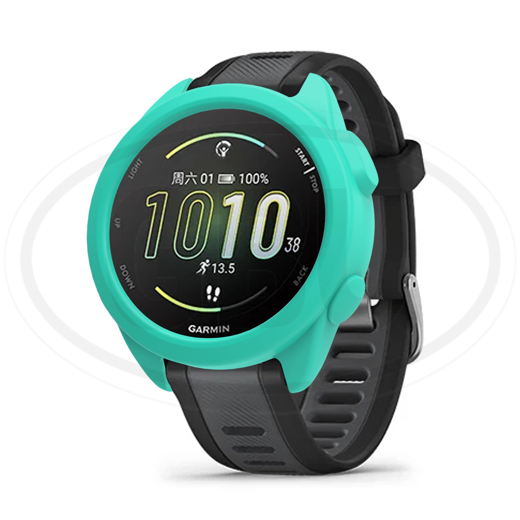 Garmin Forerunner 165 / Forerunner 165 Music Silicone and Full Cover Case with Tempered Glass Protector Screen