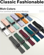 Sport Silicone Strap - Magnetic Buckle Watch Band Strap for Amazfit/ Coros / Fossil / Garmin / Huawei / Realme / Samsung