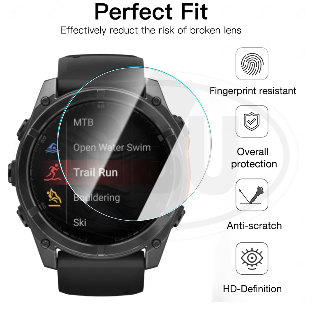 [2pcs] Garmin Tactix 8 47mm / Tactix 8 51mm / Tactix 8 51 Solar Screen Protector HD Tempered Glass