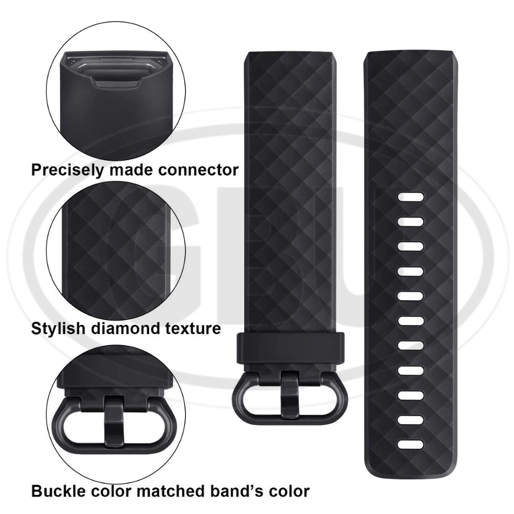 Fitbit Charge 3 4 Smart Watch Soft Silicone Replacement Band Strap - Small and Large size
