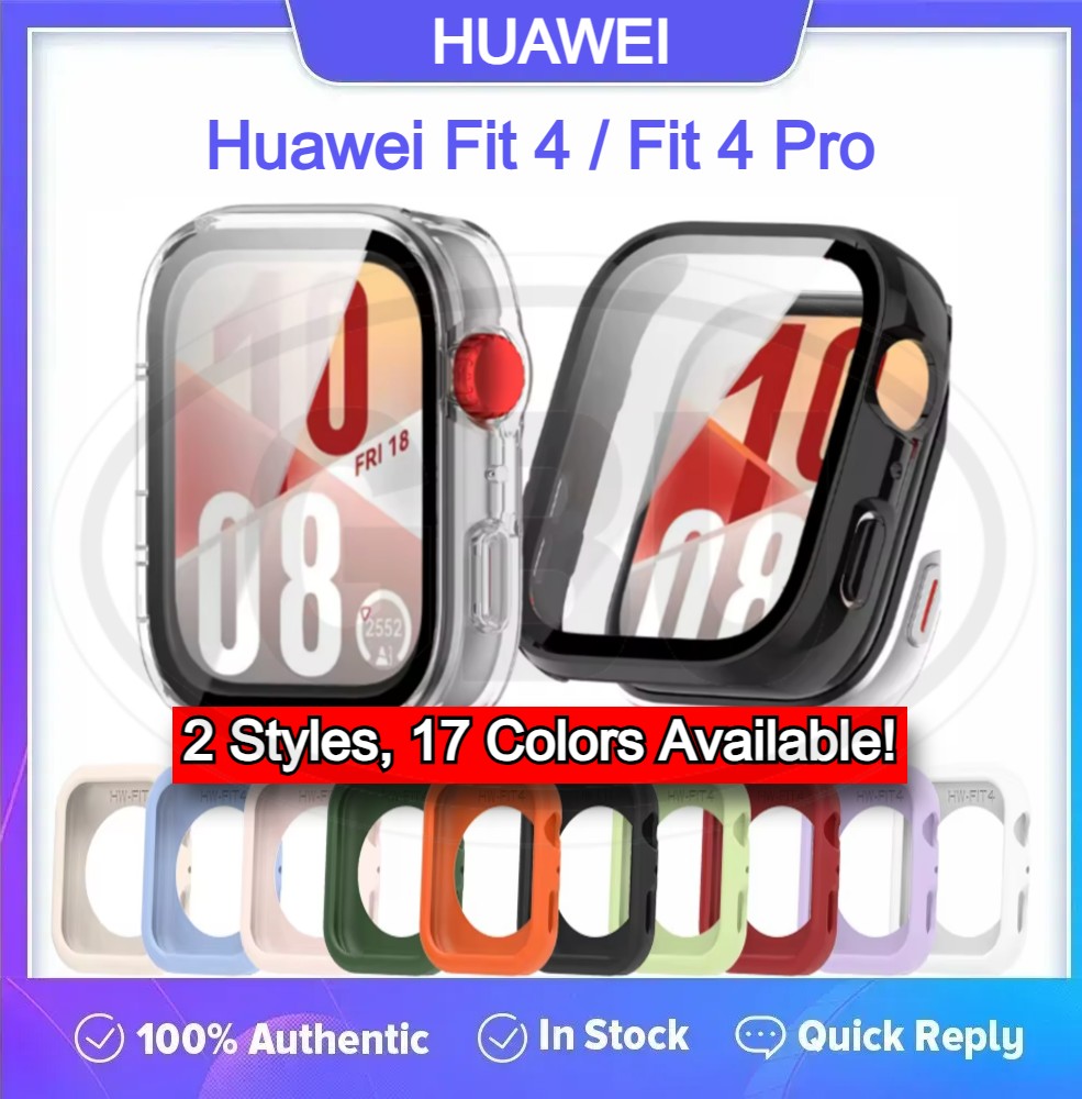 Huawei Watch Fit 4 / Huawei Watch Fit 4 Pro / Huawei Fit 4 / Huawei Fit 4 Pro Sarung Full TPU Built-in Tempered Glass Cover