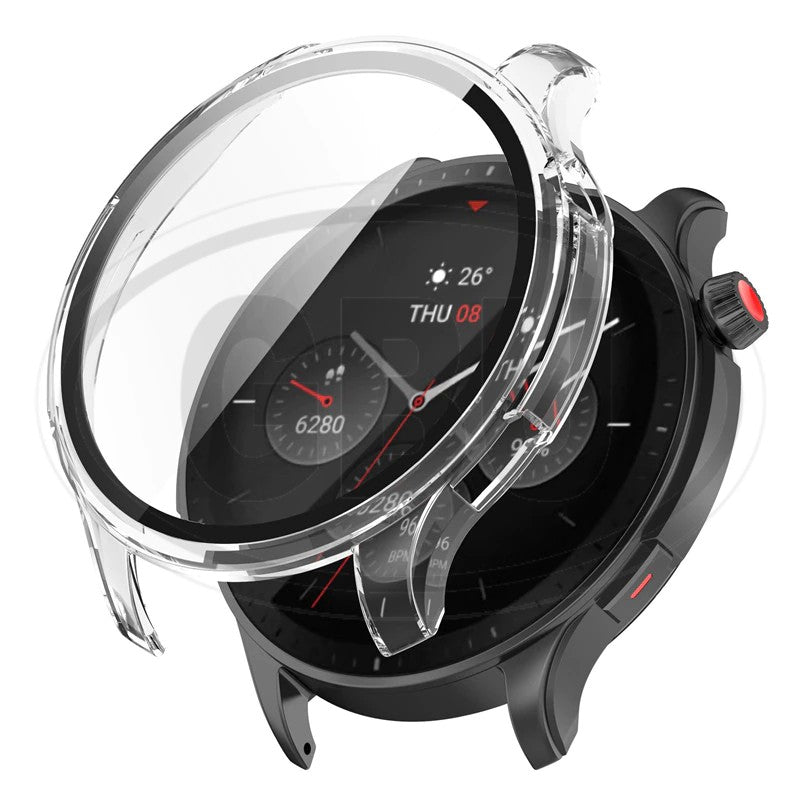 Amazfit GTR 4 / GTR4 2-in-1 Full Cover Case with Tempered Glass Protector Screen