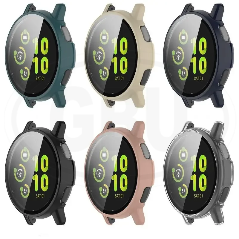 Garmin Vivoactive 5 / Garmin Vivoactive 6 Full Cover Case with Tempered Glass Screen 2-in-1 Case Protector  Dust Cover
