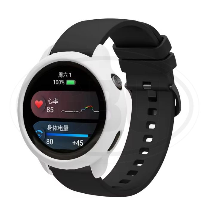 Garmin Vivoactive 6 Sarung Full Built-in Tempered Glass / Sarung Half Silikon - No Screen  PERCUMA Anti-Dust Cover