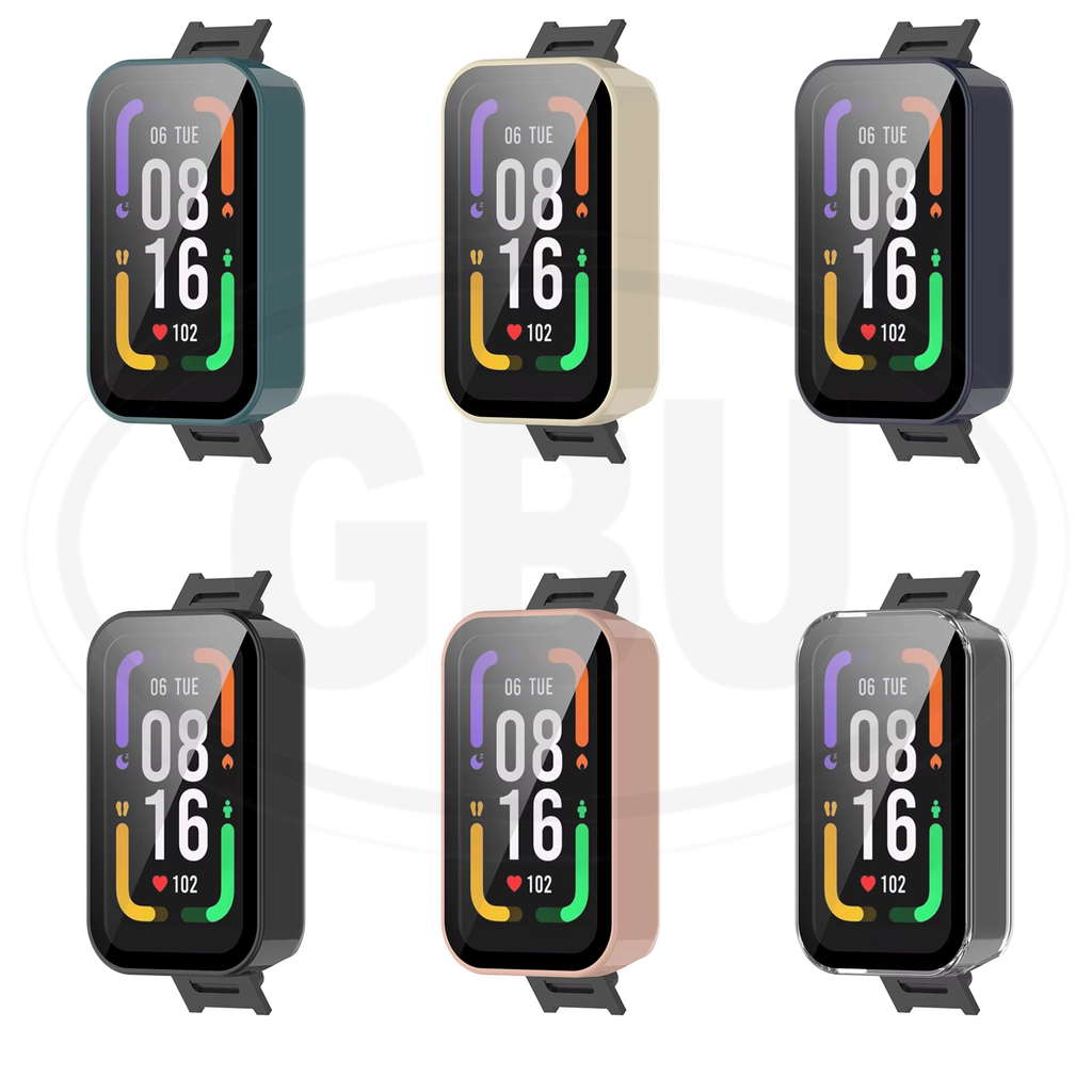 Redmi Smart Band Pro / Redmi Band Pro Full Cover Case with Tempered Glass Protector Screen - 2-in-1 Cover