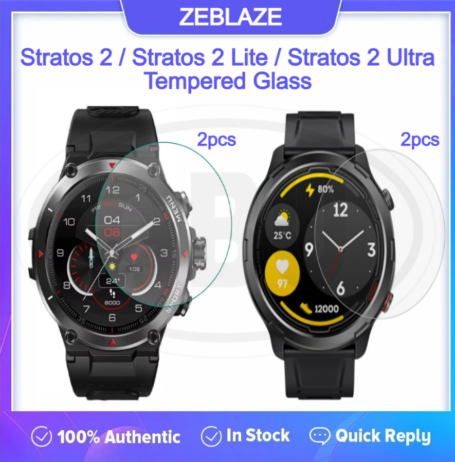 [2pcs] Zeblaze Stratos 2 / Stratos 2 Lite / Stratos 2 Ultra Screen Protector HD Tempered Glass
