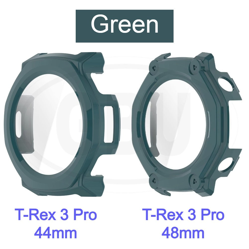 Amazfit T-Rex 3 Pro 44mm / T-Rex 3 Pro 48mm Sarung Full Built-in Tempered Glass / Sarung Half Silikon - No Screen