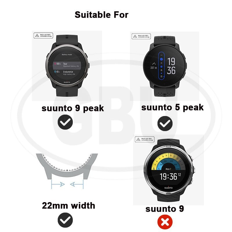 Suunto Nautic S / Suunto Run / Suuto Ocean / Suunto 5 Peak / Suunto 9 Peak Pro / Suunto Vertical / Suunto Race Tali Watch Strap - 22mm