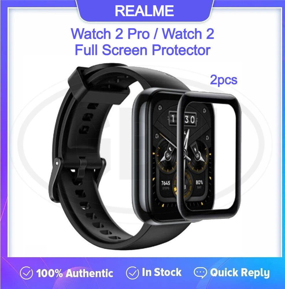 [2pcs] Realme Watch 2 / Watch 2 Pro / Watch2 / Watch2 Pro 3D Full Cover Screen Protector - Full Screen