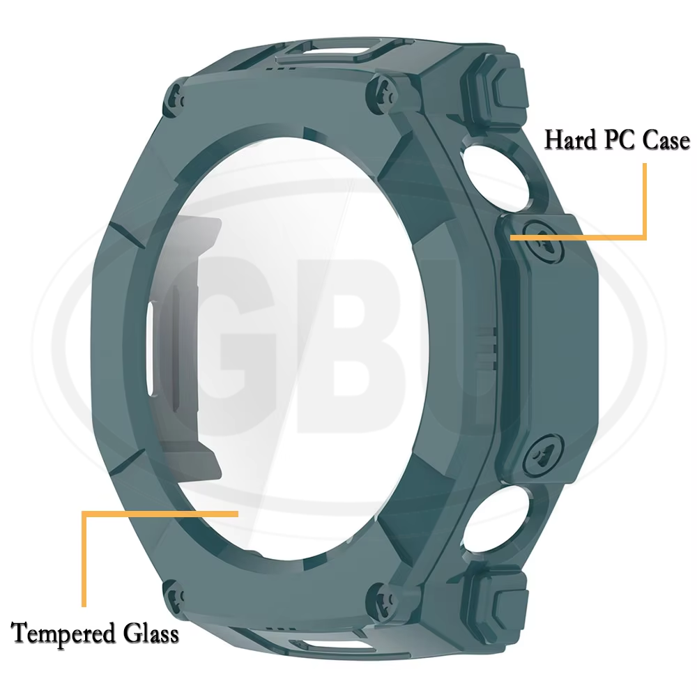 Amazfit T-Rex Ultra 2 Sarung Full Built-in Tempered Glass Cover / Sarung Half Silikon - No Screen