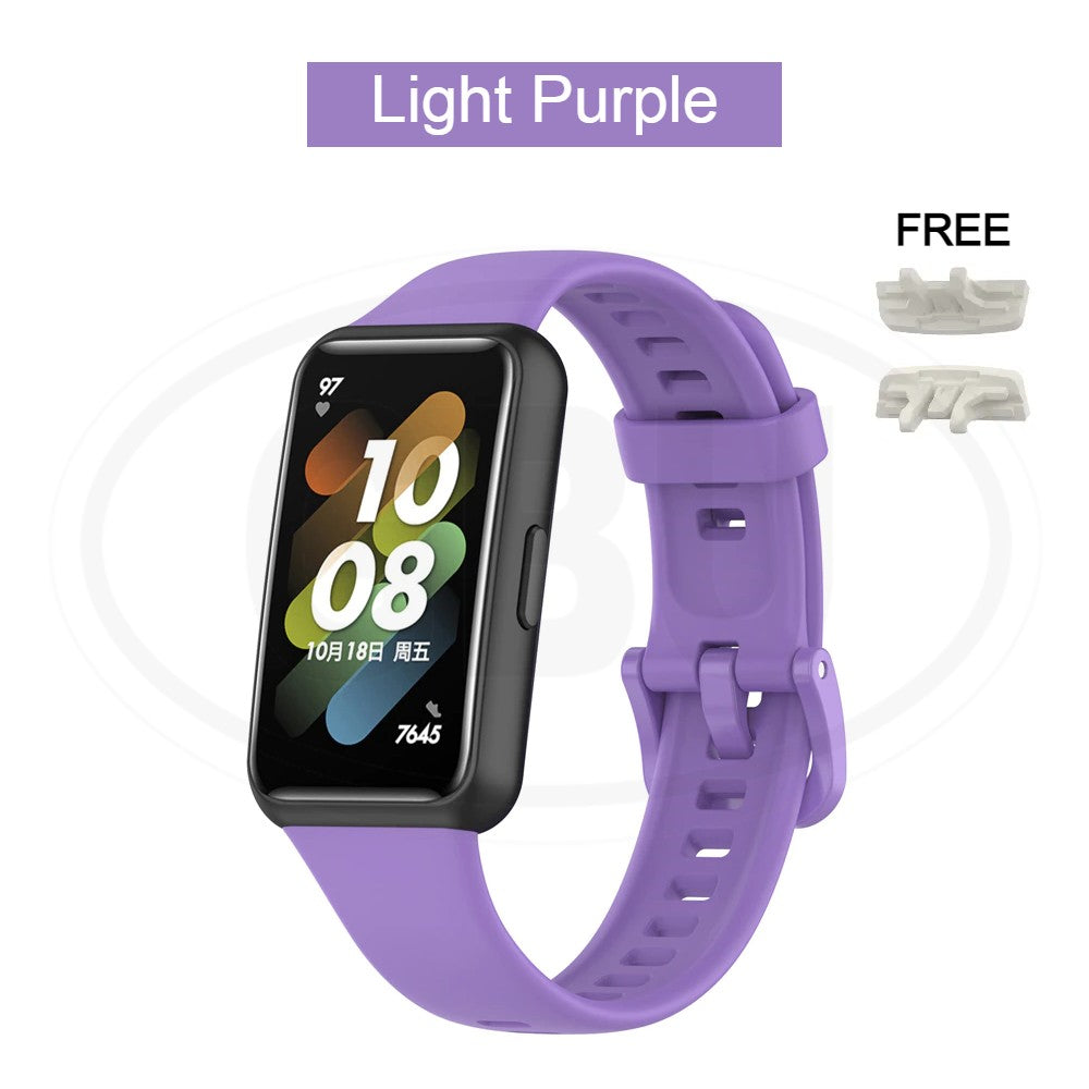 Huawei Band 7 / Huawei Band7 Smart Watch Soft Silicone Replacement Strap Band - Full Color Buckle