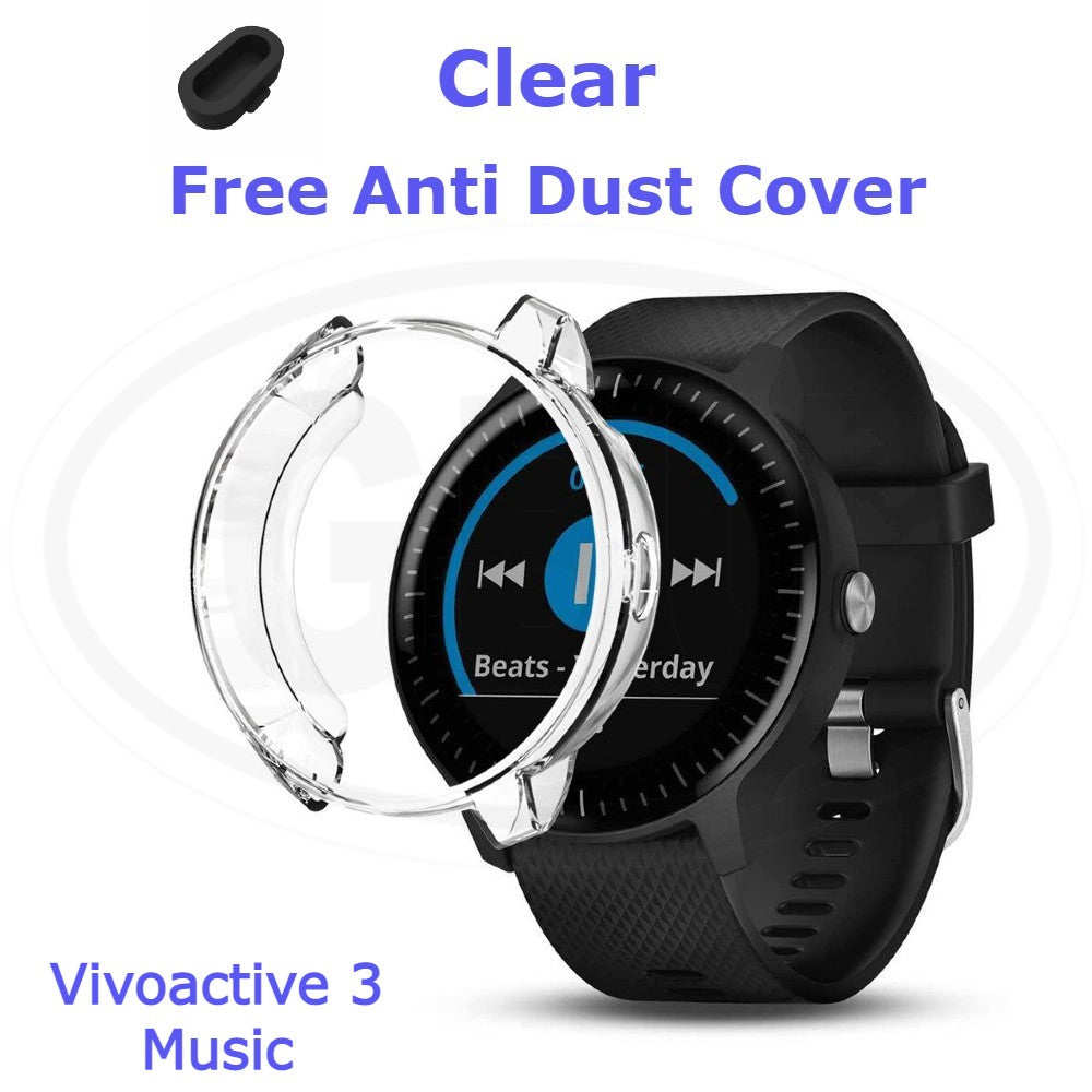 Compatible with Garmin Vivoactive 3 Music Sarung Full TPU Built-in Screen Protector Cover  PERCUMA Anti-Dust Cover (NOT ORIGINAL)
