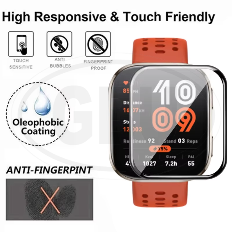 < 2pcs > Amazfit Bip 6 3D Full Cover Screen Protector - Full Screen