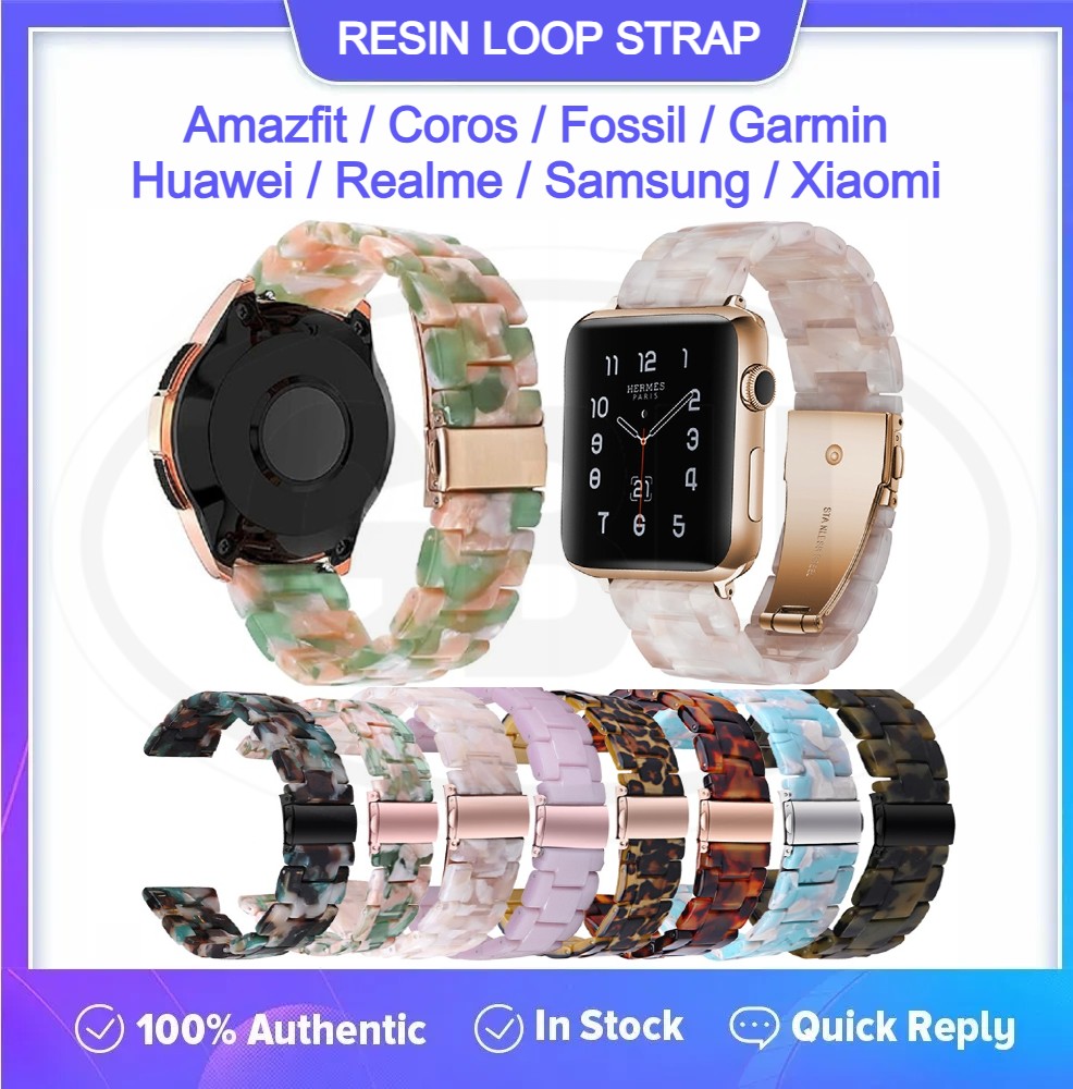 Resin Transparent Loop Watch Strap Band for model Amazfit / Coros / Fossil / Garmin / Huawei / Realme / Samsung / Xiaomi