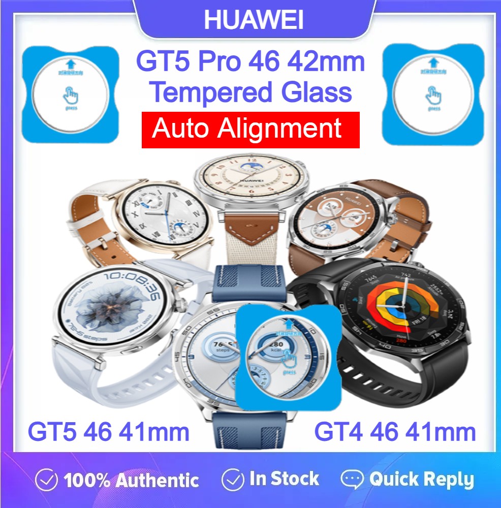 Huawei Watch GT5 Pro / Huawei GT5 / Huawei GT4 / Huawei GT3 / GT2 Pro Clear HD Tempered Glass With Auto Alignment Tool