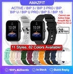 Amazfit Active / Bip 3 / Bip 3 Pro / Bip U / Bip U Pro / Bip S / Bip 1S / Bip / Neo Soft Silicone Watch Band Strap - 20mm