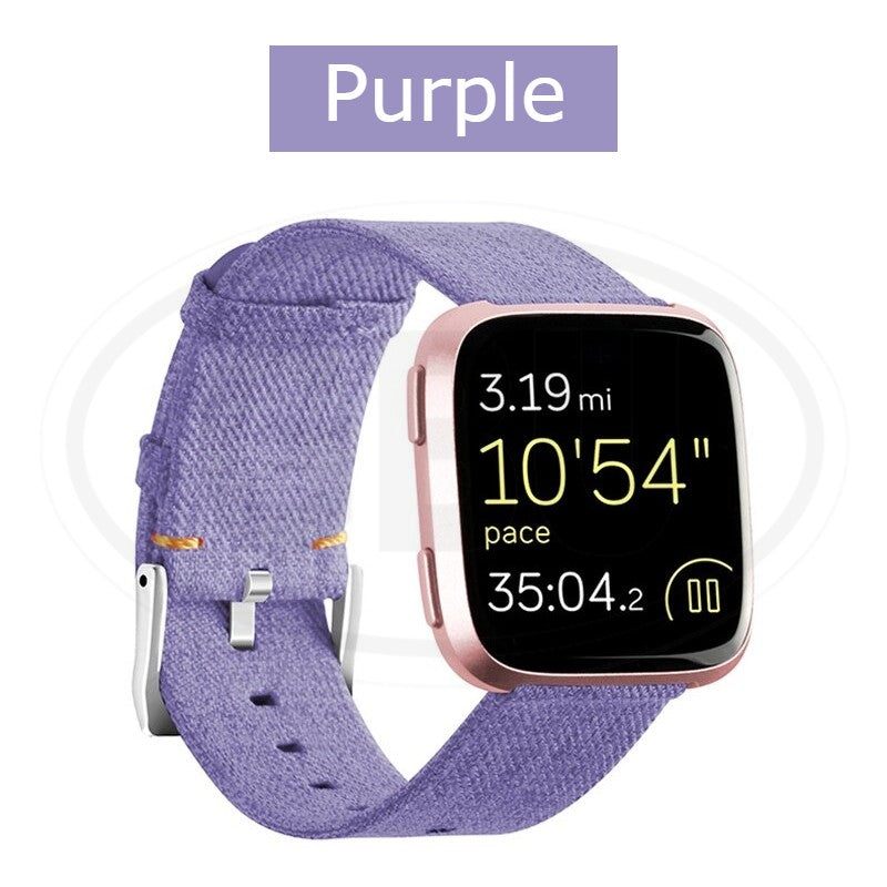 Fitbit Versa / Versa Lite / Versa 2 Tali Silikon Lembut / Woven Fabric Strap / Leather / Milan Loop Watch Strap - 22mm