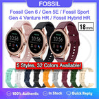 Fossil Gen 6 / Gen 5E / Gen 4 Venture 4 HR / Hybrid HR / Sport Watch Band Strap - 18mm Full Color Buckle