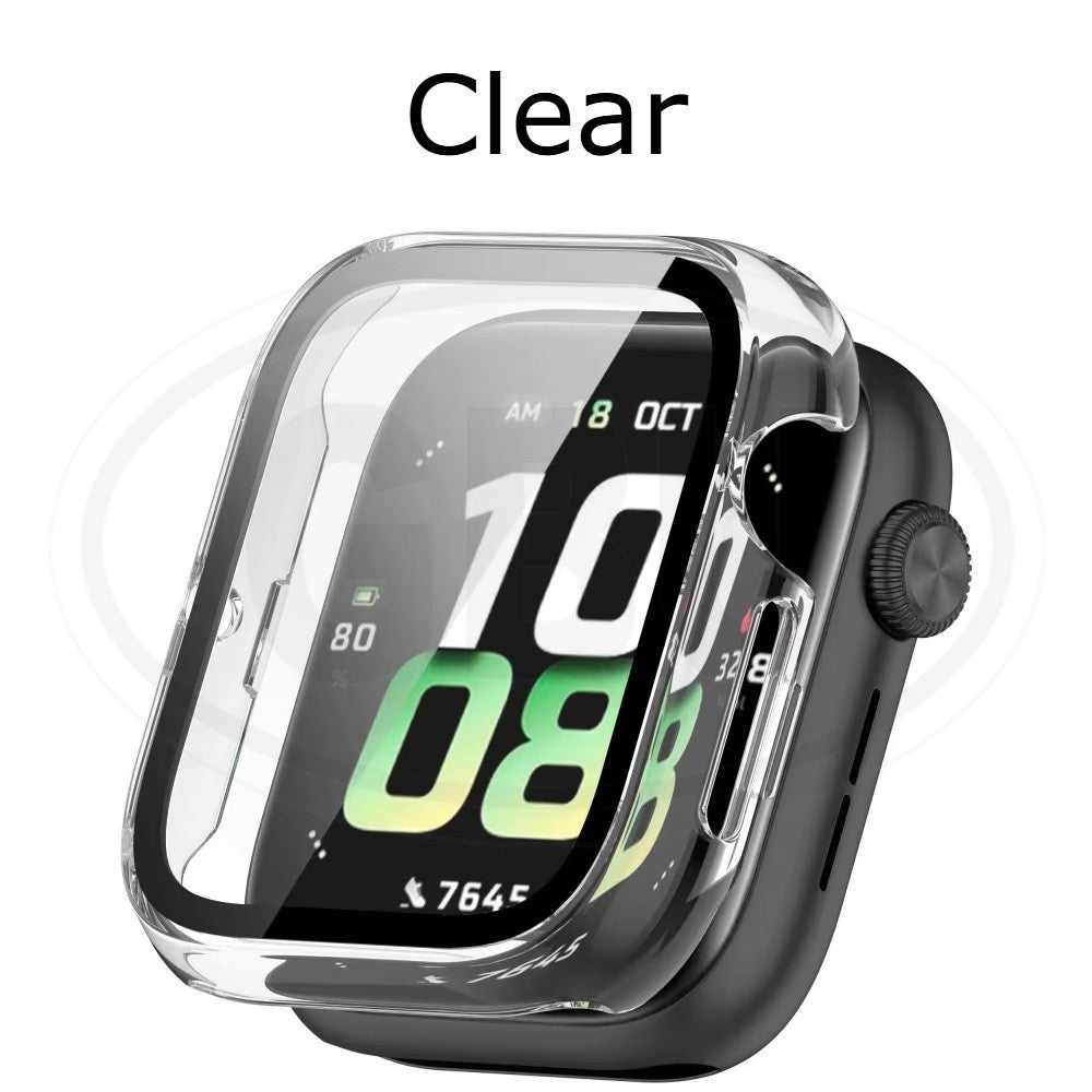 Honor Watch 5 Silicone and Full Cover Case with Tempered Glass Protector Screen - 2-in-1 TPU Cover