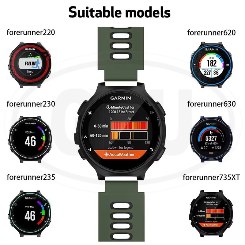 Garmin Forerunner 235 735XT 230 630 Approach S5 S6 Soft Silicone Strap Band - 22mm