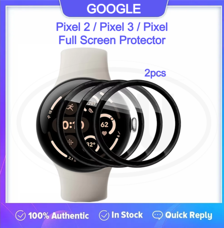 [2pcs] Google Pixel Watch 3 / Google Pixel Watch 2 / Google Pixel Watch Full Cover 3D Screen Protector - Full Screen