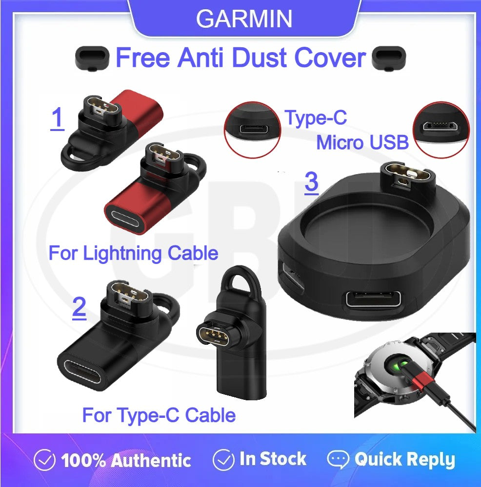 Garmin Charger Adapter for Type C / Lighting / Micro USB Cable Charger Converter Charging Adapter