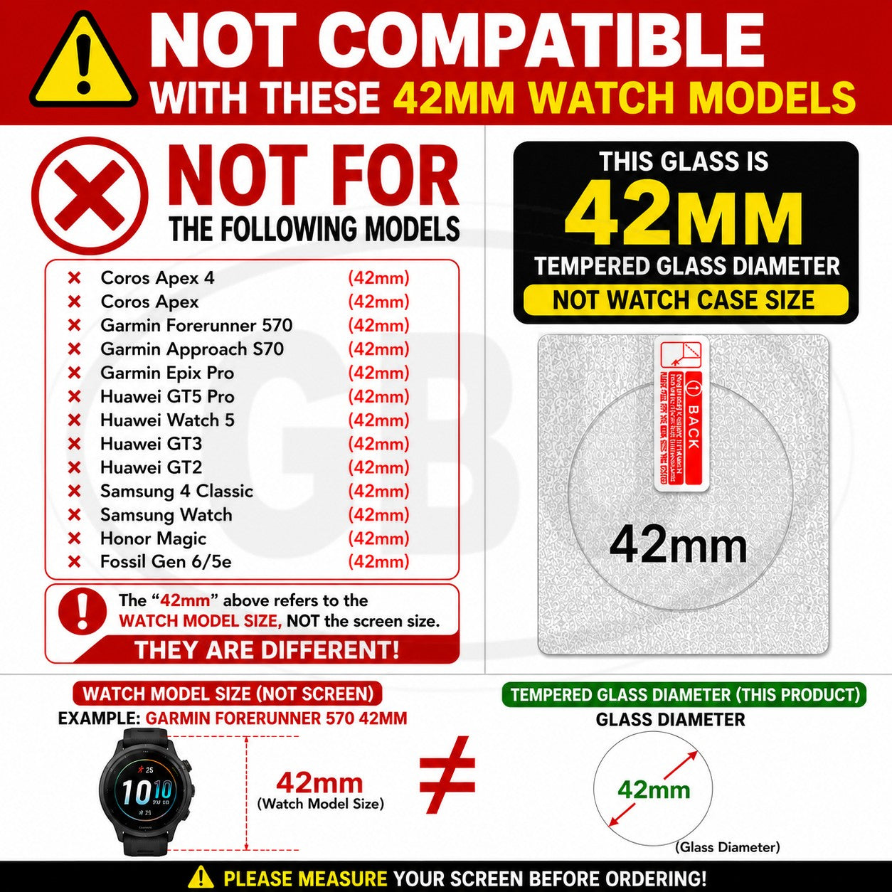 Premium Watch Screen Protector Tempered Glass - Diameter 30 | 31 | 32 | 33 | 34 | 35 | 36 | 37 | 38 | 39 | 40 | 41 | 42mm
