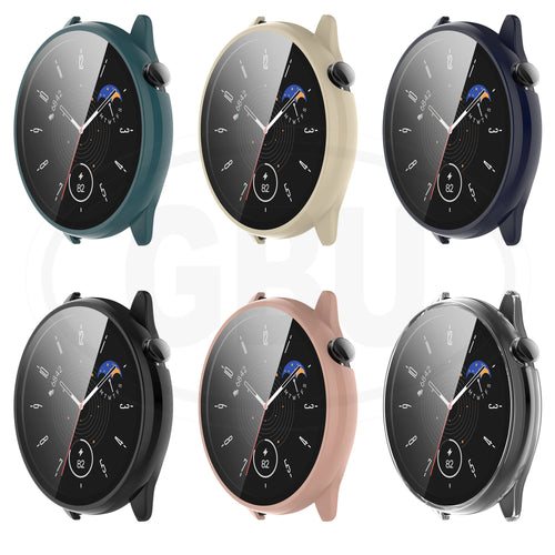 Amazfit GTR Mini 2-in-1 Full Cover Case with Tempered Glass Protector Screen