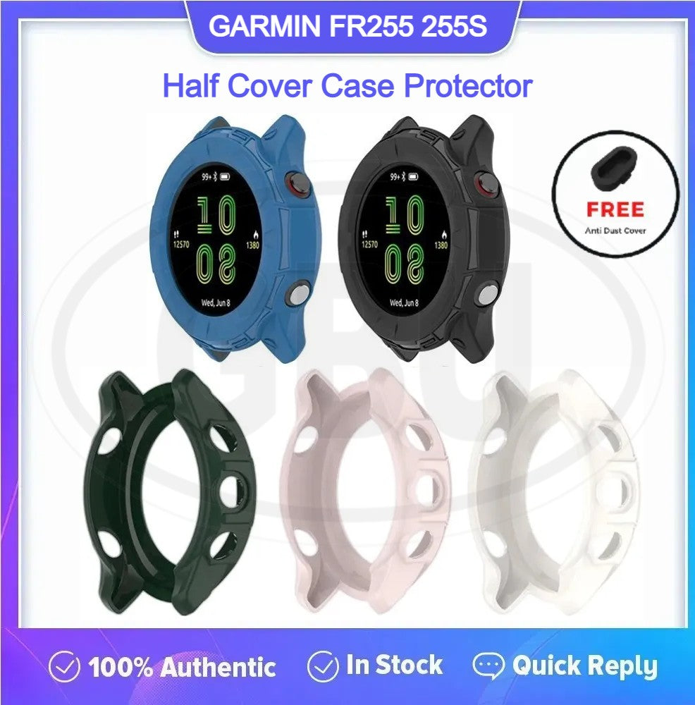 Garmin Forerunner 255 / Forerunner 255S / FR255 / FR255s TPU Half Cover Protector Case - No Screen