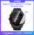 [2pcs] Garmin Tactix 8 47mm / Tactix 8 51mm / Tactix 8 51 Solar Screen Protector HD Tempered Glass