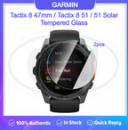 [2pcs] Garmin Tactix 8 47mm / Tactix 8 51mm / Tactix 8 51 Solar Screen Protector HD Tempered Glass